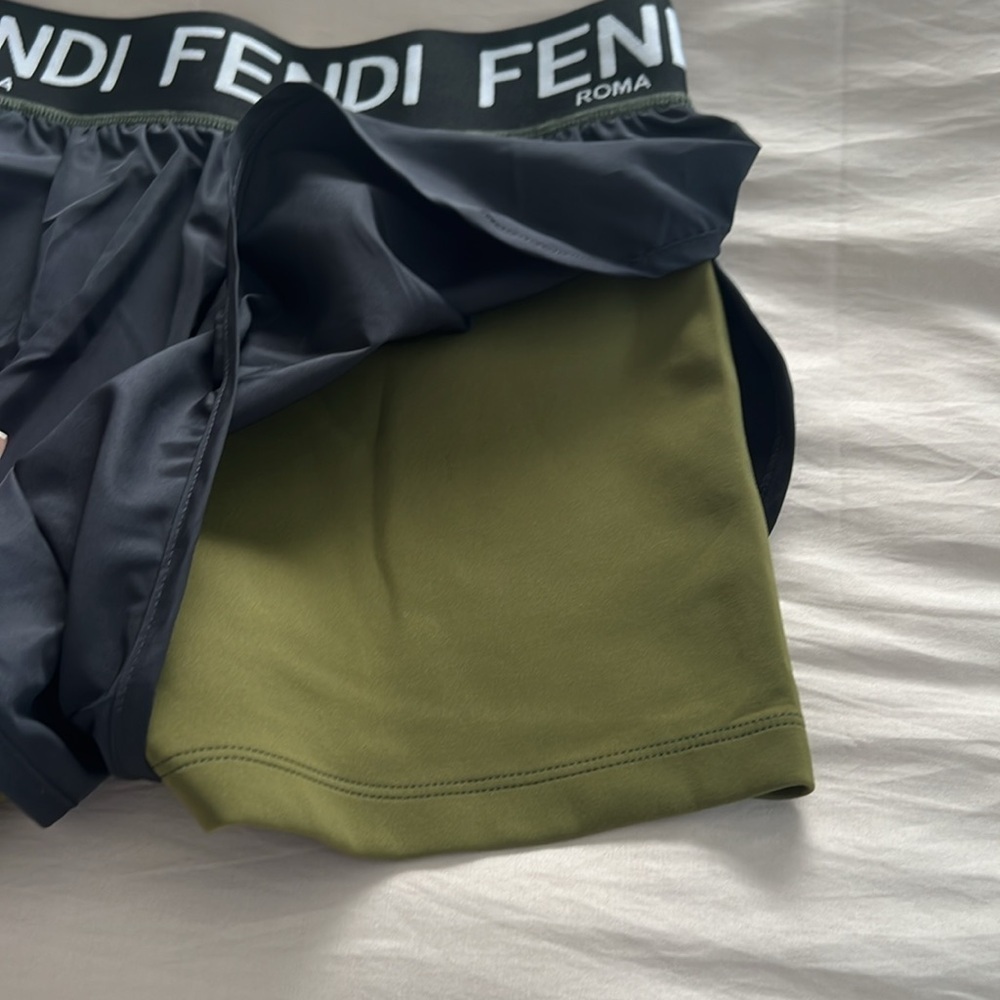 Fendi Green Black Designer Shorts US Size 2 NWOT - Picture 5 of 9